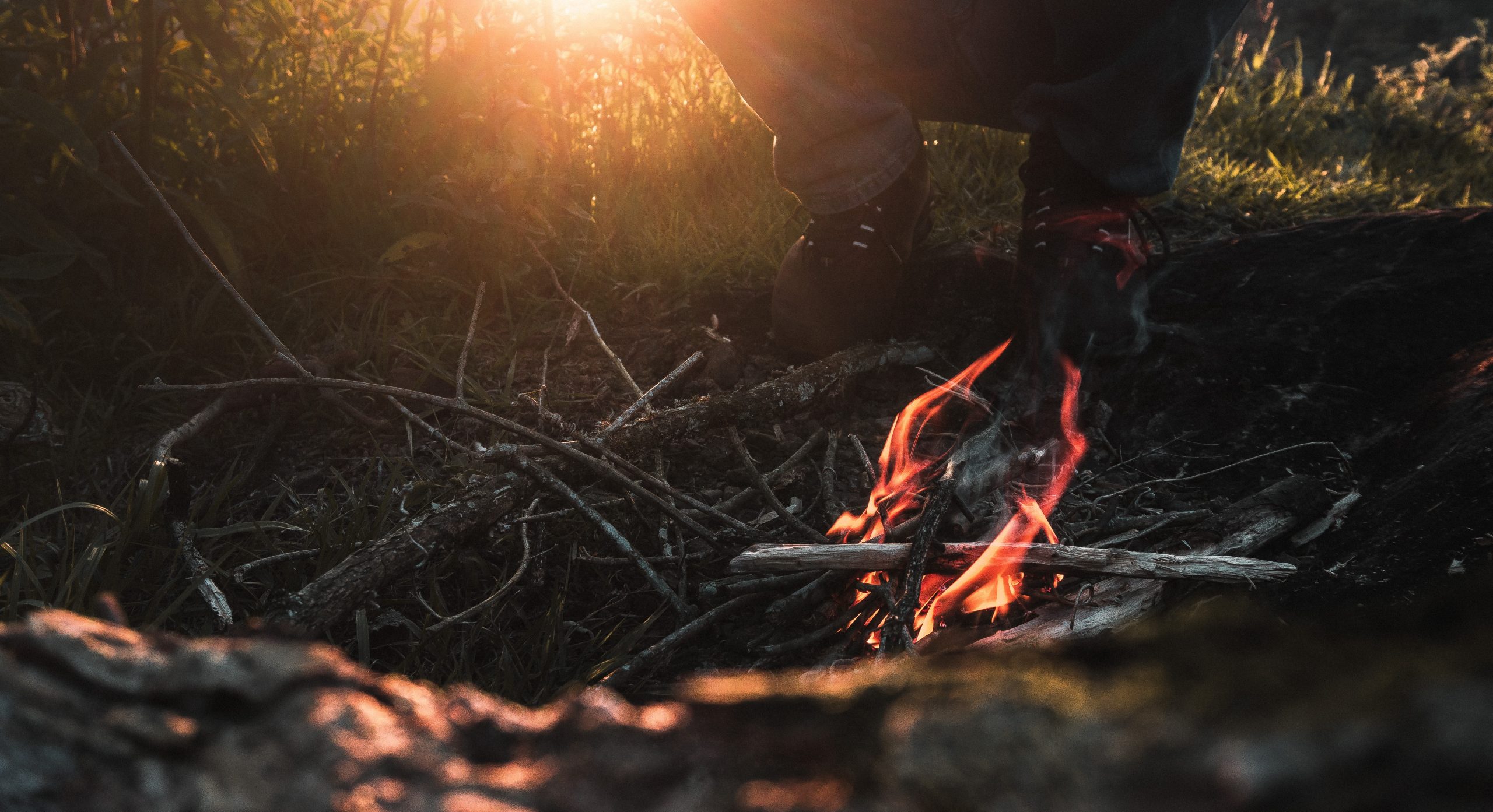 time lapse photography of burning branches